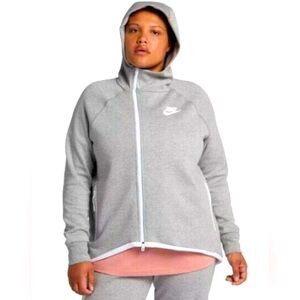 Nike Tech Fleece Cape Jacket Plus Size Woman Lady 1X Zipper Activewear Grey